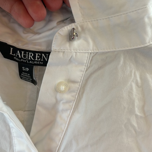 Lauren Ralph Lauren Cotton Puffed Long Sleeves Button Down Self-Tie Front Shirt - Picture 10 of 15